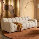 Ver imagem 2 de Sofá 4 Lugares para Sala de Estar Living 230 cm Gomo Bouclé Off White - Nexta Casa
