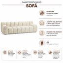 Ver imagem 3 de Sofá 4 Lugares para Sala de Estar Living 230 cm Gomo Bouclé Off White - Nexta Casa