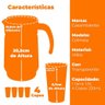Jogo de Copos e Jarra Transparente Colmeia 5 peças - Casambiente - 7