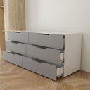 Ver imagem 6 de Cômoda Madri 6 Gavetas Cinza/Branco - Panorama Móveis