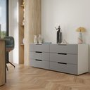 Ver imagem 3 de Cômoda Madri 6 Gavetas Cinza/Branco - Panorama Móveis