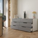 Ver imagem 4 de Cômoda Madri 6 Gavetas Cinza/Branco - Panorama Móveis