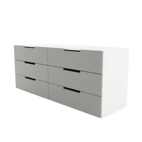 Cômoda Madri 6 Gavetas Cinza/Branco - Panorama Móveis