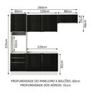 Ver imagem 4 de Armário de Cozinha Completa 260cm Branco/Preto Lux Madesa 03