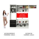 Ver imagem 6 de Armário de Cozinha Completa 260cm Branco/Preto Lux Madesa 03