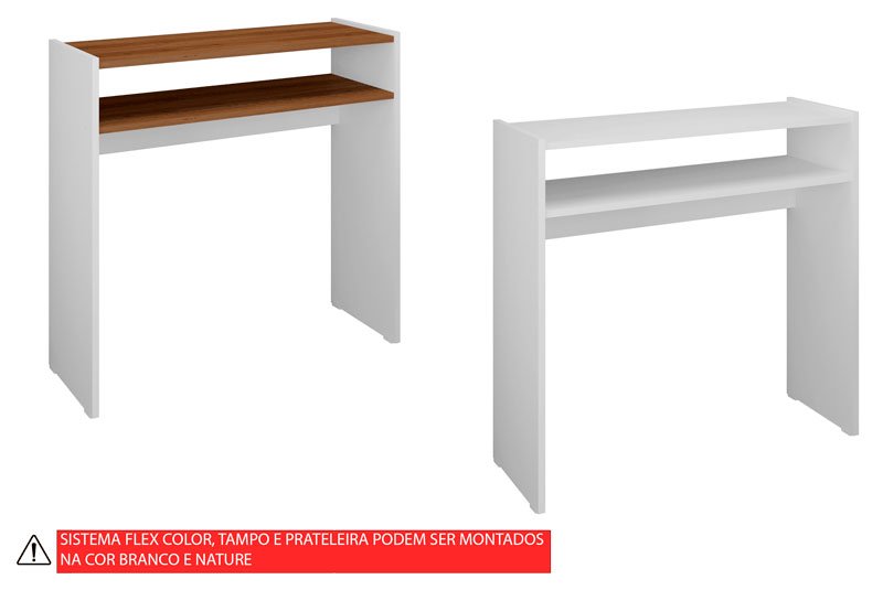 Mesa Aparador Buffet Escrivaninha para Escritório Rack com Prateleira Mark Flex Collor - 3