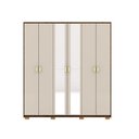 Ver imagem 3 de Guarda Roupa Casal Nexus 6 Portas de Bater 4 Gavetas MDF Imbuia Fendi Vila Rica