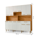 Ver imagem 3 de Armário de Cozinha 12 Portas 1 Gaveta com Nichos Clarice Yescasa Freijó/Off White Bege