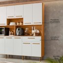 Ver mais imagens de Armário de Cozinha 12 Portas 1 Gaveta com Nichos Clarice Yescasa Freijó/Off White Bege