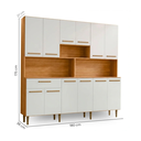 Ver imagem 3 de Armário de Cozinha 12 Portas 1 Gaveta com Nichos Clarice Yescasa Freijó/Off White