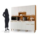 Ver imagem 5 de Armário de Cozinha 12 Portas 1 Gaveta com Nichos Clarice Yescasa Freijó/Off White