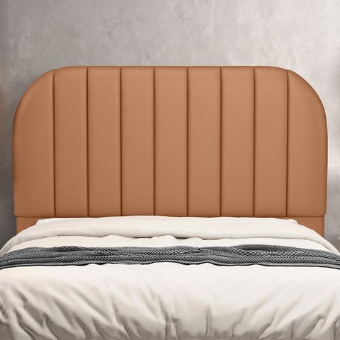 Cabeceira Cama Box King Estofada Orgânica 195cm Alice W01 Couríssimo Mocca - Lyam Decor