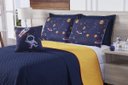 Ver imagem 2 de kit cobre leito astronauta casal queen 7 pçs azul e amarelo