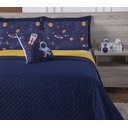 Ver imagem 5 de kit cobre leito astronauta casal queen 7 pçs azul e amarelo