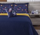 Ver imagem 5 de kit cobre leito astronauta casal queen 7 pçs azul e amarelo