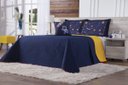 Ver imagem 3 de kit cobre leito astronauta casal queen 7 pçs azul e amarelo