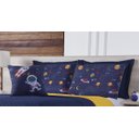 Ver imagem 4 de kit cobre leito astronauta casal queen 7 pçs azul e amarelo