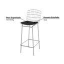 Ver imagem 3 de Banqueta Alta Trama - Cromado/Preto