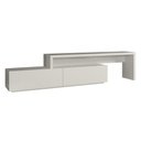 Ver imagem 1 de Rack Veneza Univ Extensível 164 Cm a 300 Cm Laca Cinza Claro Off White Acetinada