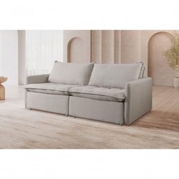 Sofá Retrátil Cama Califórnia para Sala Cor:linho Cinza Claro 101 - 9 Sofá Retrátil Cama Califórnia para Sala Cor:linho Cinza Claro 101 - 9