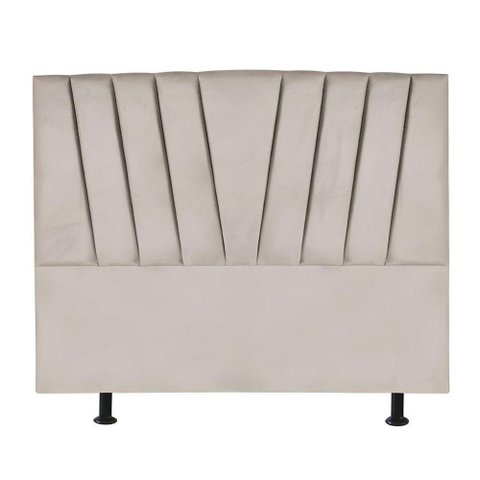 Cabeceira Estofada Cama Box King 195 Cm Ariel Linho Bege