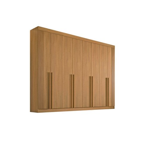 Guarda Roupa Casal 8 Portas Ripado 8 Gavetas sem Pés Daymont - D Doro Cinamomo/Ripado