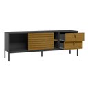 Ver imagem 2 de Rack para Tv até 60 Polegadas Industrial Acquamarina Preto/cedro - Pnr Móveis