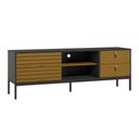 Ver imagem 3 de Rack para Tv até 60 Polegadas Industrial Acquamarina Preto/cedro - Pnr Móveis