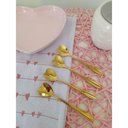 Ver imagem 4 de Kit Porta Colher + 4 Colheres Café | Chá Coração Dourado