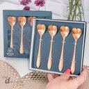 Ver imagem 5 de Kit Porta Colher + 4 Colheres Café | Chá Coração Dourado