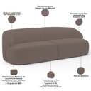 Ver imagem 6 de Sofá 4 Lugares Curvo Orgânico com 02 Poltronas Living 280cm Barolo L06 Veludo Marrom