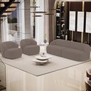 Ver mais imagens de Sofá 4 Lugares Curvo Orgânico com 02 Poltronas Living 280cm Barolo L06 Veludo Marrom