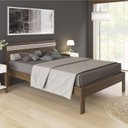 Ver imagem 1 de Cama de Casal para Colchão 1,38m Nogal/branco Cm8009 Tecno Mobili