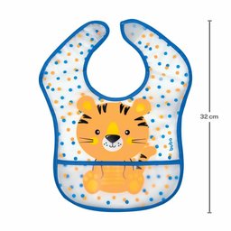 Babador Com Bolso Pega Migalhas Tigrinho Buba Azul - 4