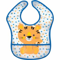 Babador Com Bolso Pega Migalhas Tigrinho Buba Azul - 1