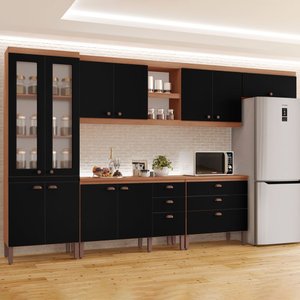 Cozinha Completa Modulada Tuboarte Ágata 100% MDF com 2 Balcões 11 Portas e 6 Gavetas