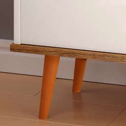 Aparador Buffet Adega Madri com Porta Pés Palito Retrô - Off White/freijó - 4