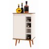 Aparador Buffet Adega Madri com Porta Pés Palito Retrô - Off White/freijó - 1