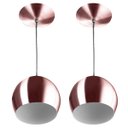 Ver imagem 1 de Kit 2 Lustres Pendente Bola Pequena Alumínio 23cm Gold Rose