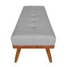 Banco Estofado Roma 120cm Courissimo Nozes/linho Cinza - Inova Decorações - 3
