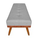 Ver imagem 3 de Banco Estofado Roma 120cm Courissimo Nozes/linho Cinza - Inova Decorações
