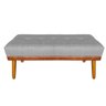 Banco Estofado Roma 120cm Courissimo Nozes/linho Cinza - Inova Decorações - 2