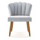 Ver imagem 4 de Cadeira Pétala Liberty Móveis Cinza Estofado Veludo Retrô para Penteadeira