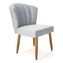 Ver imagem 2 de Cadeira Pétala Liberty Móveis Cinza Estofado Veludo Retrô para Penteadeira