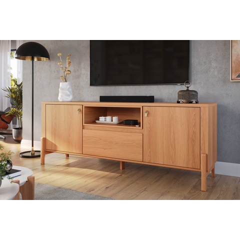 Rack Bancada para Tv Sala de Estar Gliss Lukaliam:jequitiba