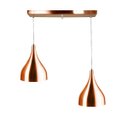 Ver imagem 2 de Lustre Pendente Gota Duplo Base Retangular Cobre