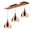 Ver imagem 1 de Lustre Pendente Gota Triplo Base Retangular Cobre