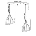 Ver imagem 3 de Lustre Pendente Gota Duplo Base Retangular Dourado