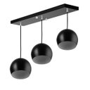 Ver imagem 1 de Lustre Pendente Bola Triplo Base Retangular Preto