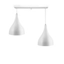 Ver imagem 2 de Lustre Pendente Gota Duplo Base Retangular Branco/Cobre